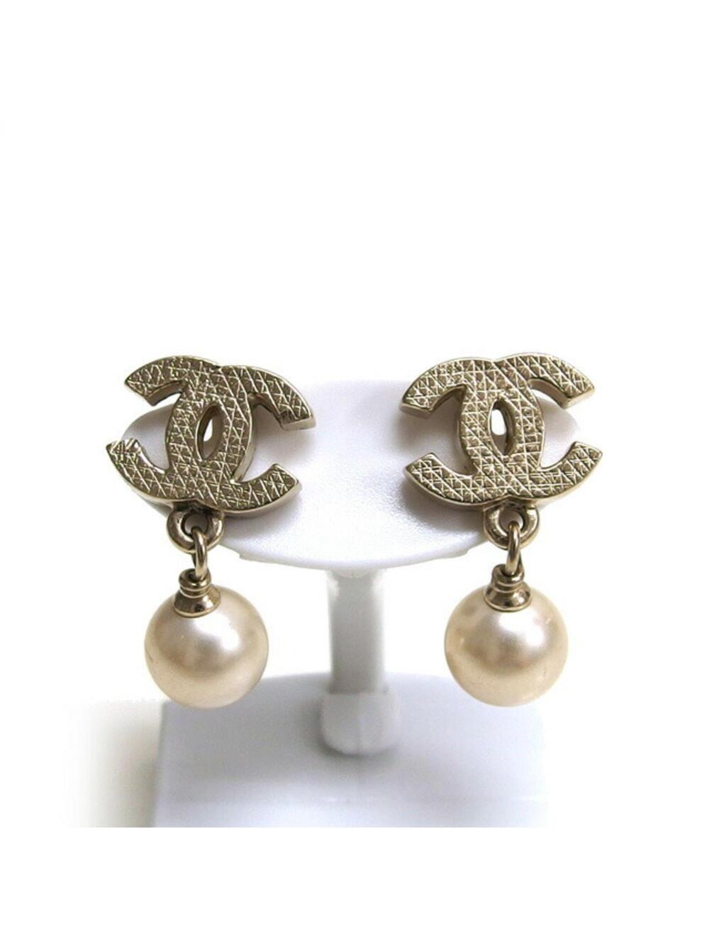 Chanel Cc Logo Earrings Gold-Tone Metal #288052C65B